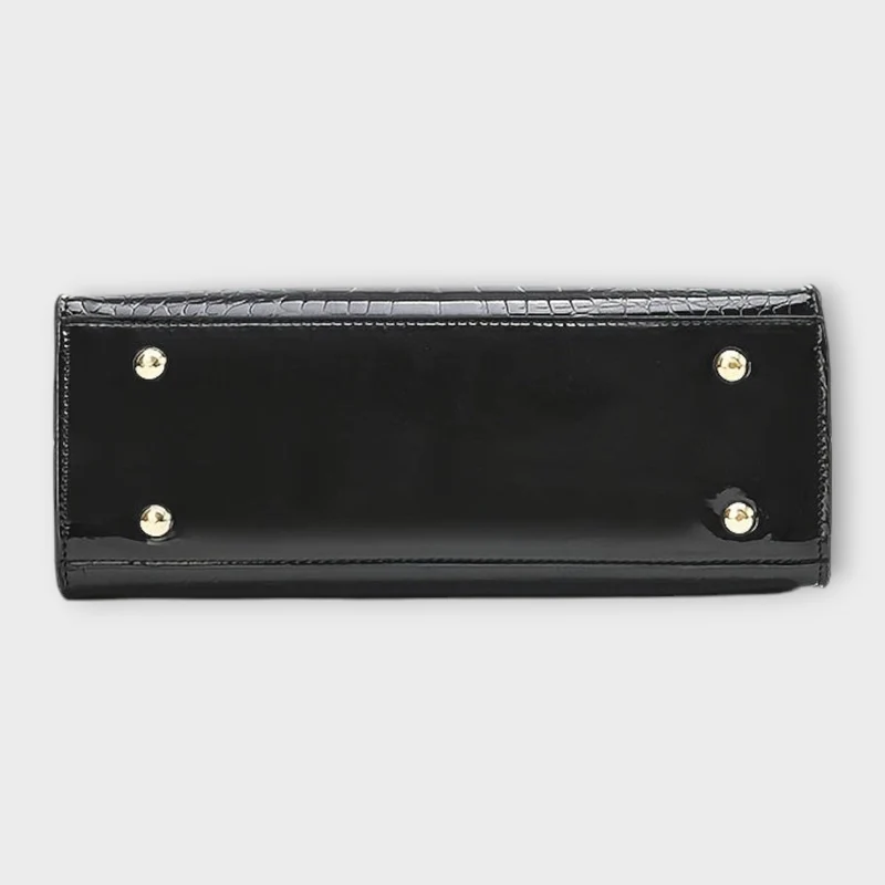 Léa | Sac à main en cuir croco brillant
