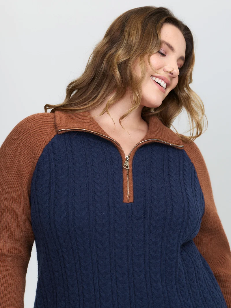 Supersoft Colorblock Half Zipper Pullover