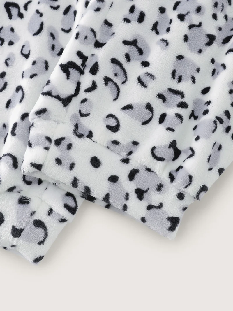 Leopard Print Stretchy Cuff Lounge Bottoms