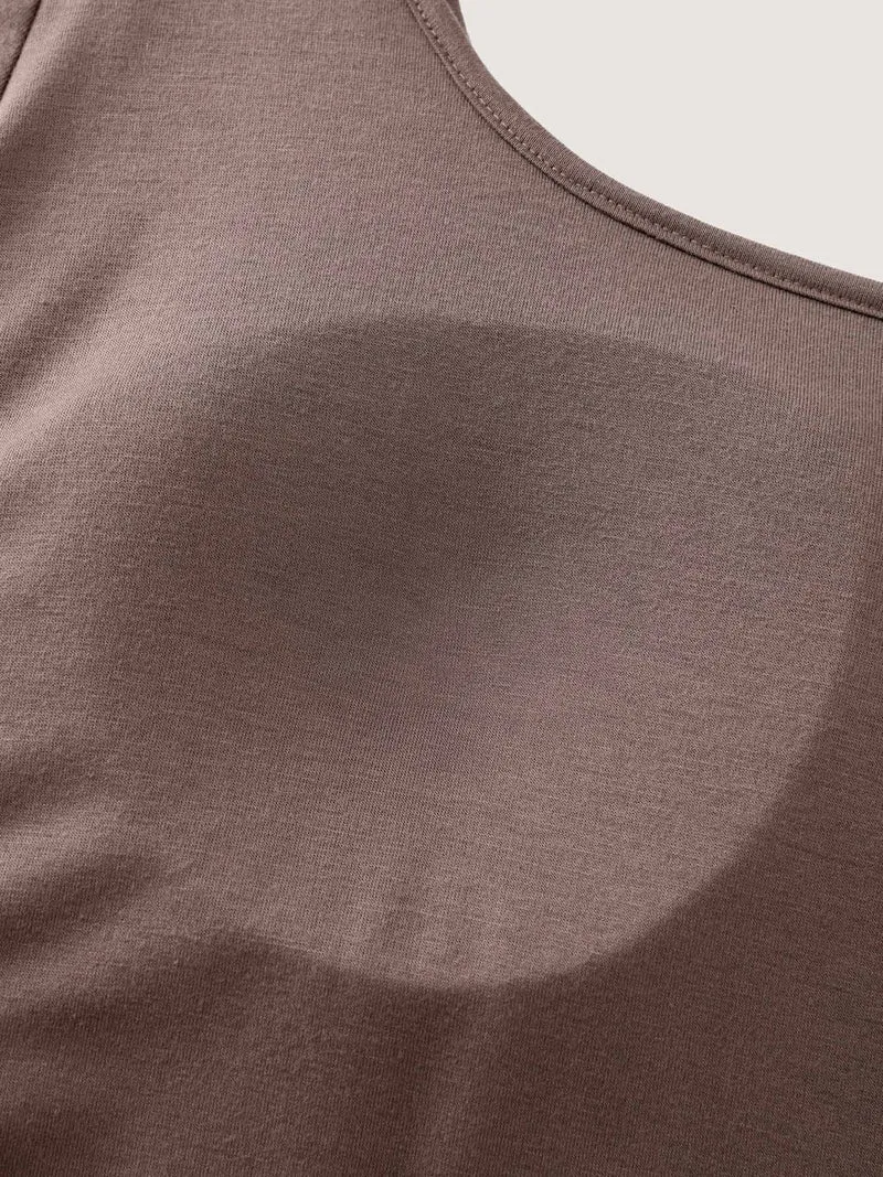 Scoop Neck Fitted Stretchy T-Shirt