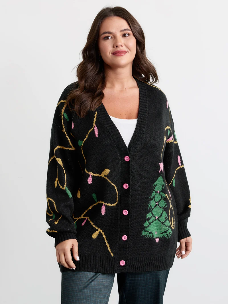 Merry Bright Button Knit Cardigan