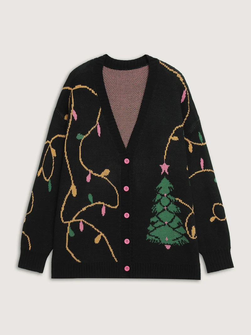 Merry Bright Button Knit Cardigan