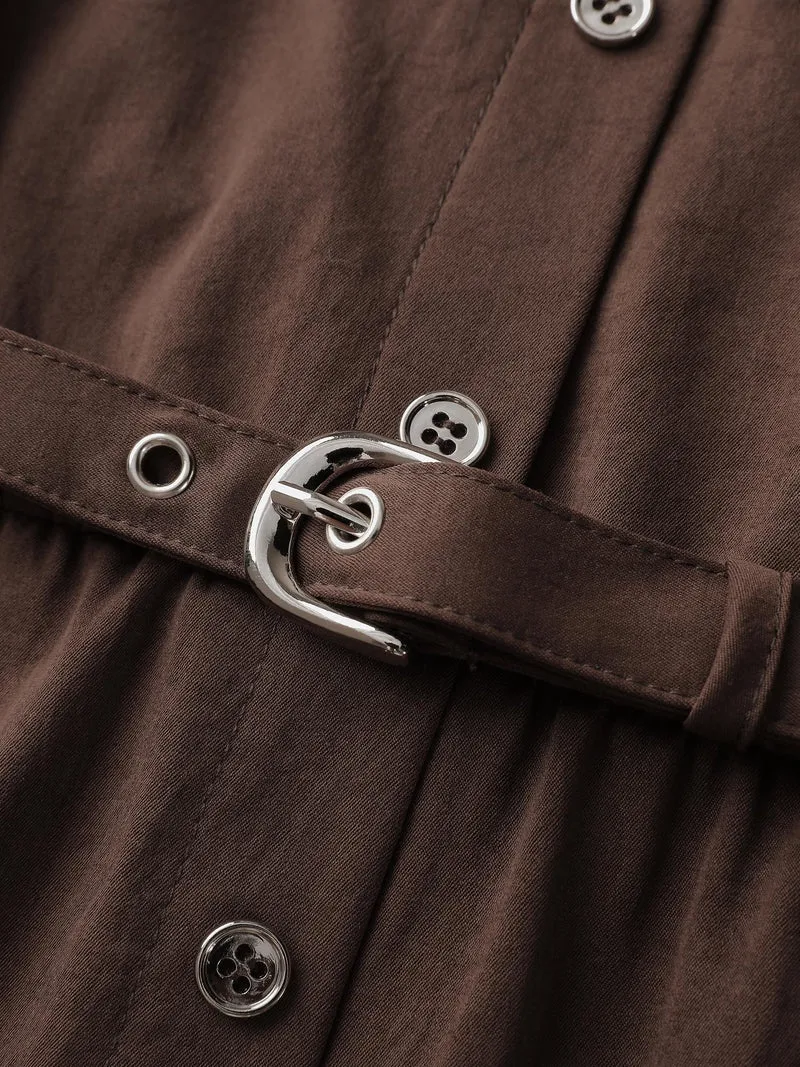 Waist Defining Tab Sleeve Blouse