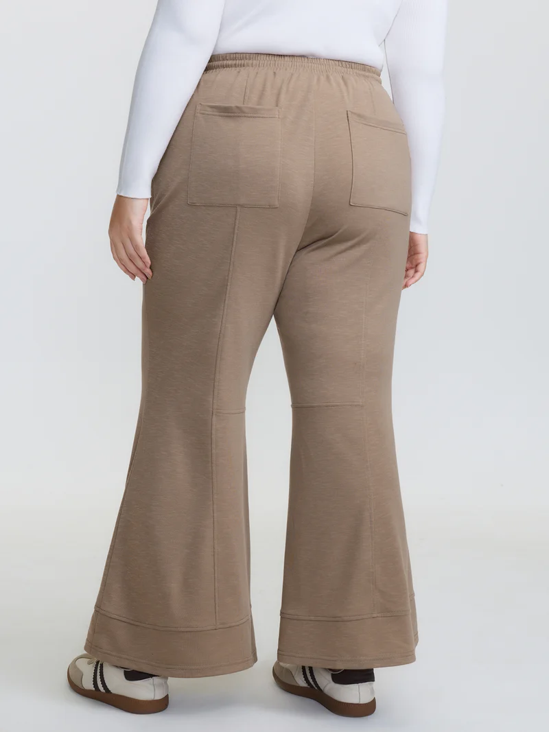 Drawstring Flared Hem Pants