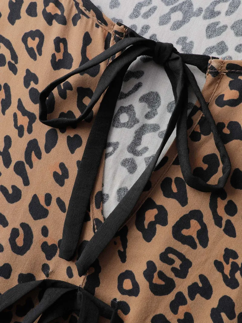 Supersoft Leopard Print Knots Mini Dress