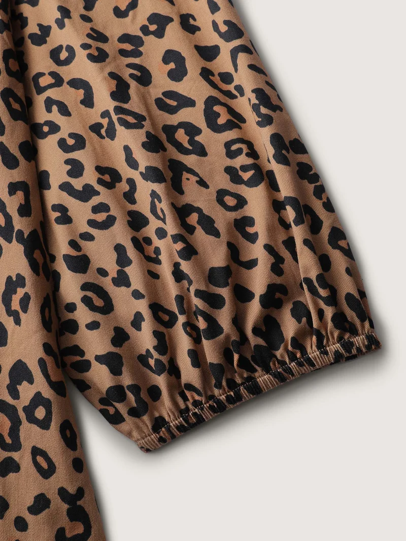 Supersoft Leopard Print Knots Mini Dress