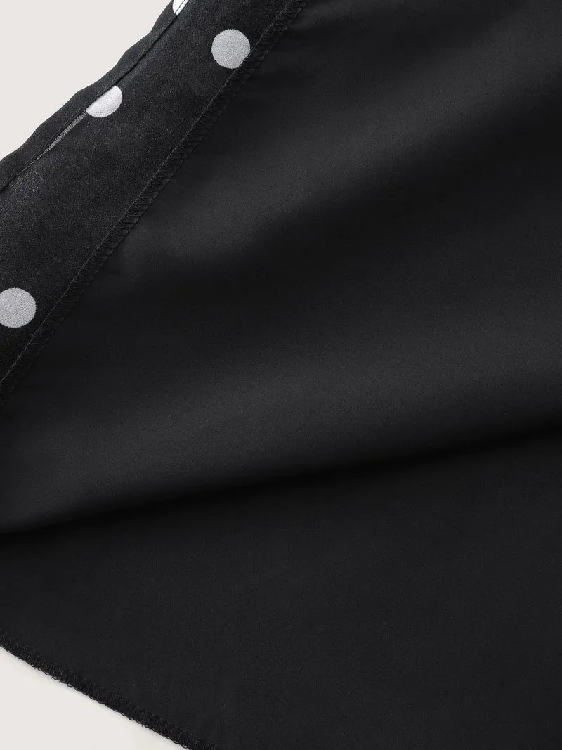 Vintage Polka Dots Puffy Sleeve Midi Dress