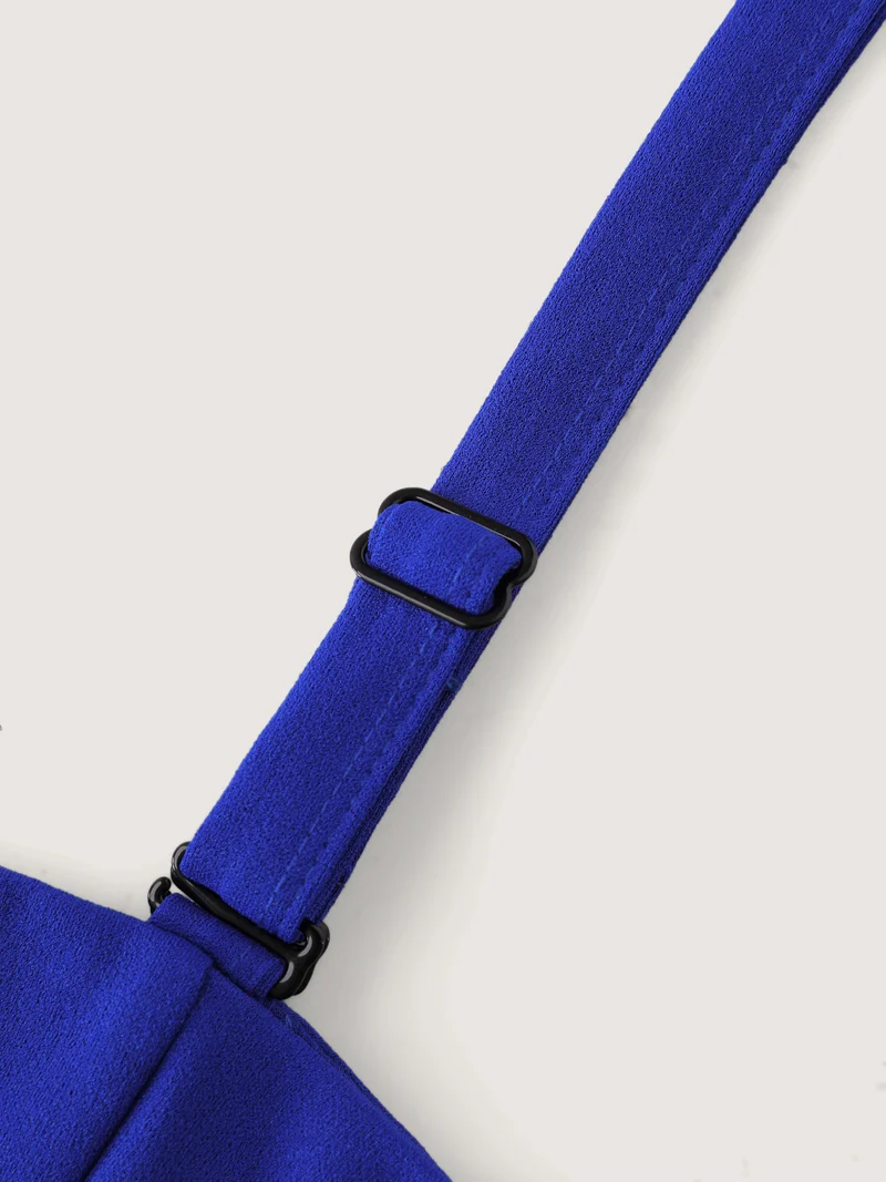 Detachable Shoulder Straps Pleated Midi Dress