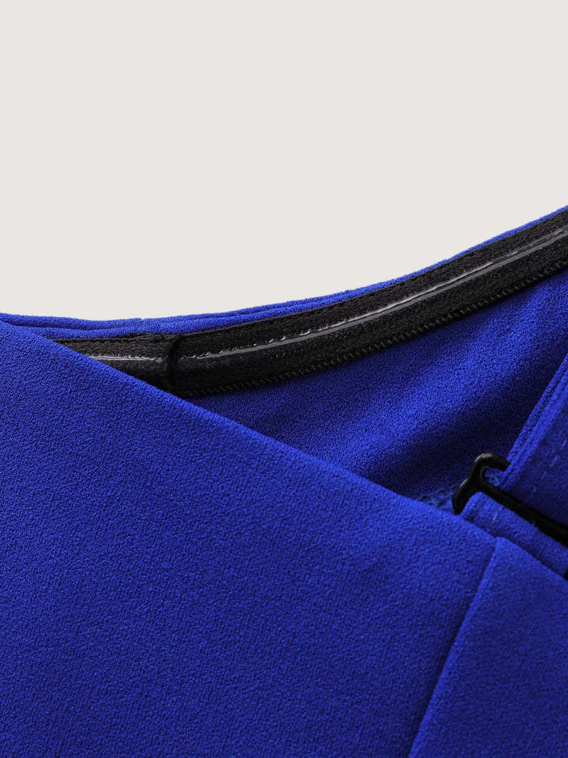 Detachable Shoulder Straps Pleated Midi Dress