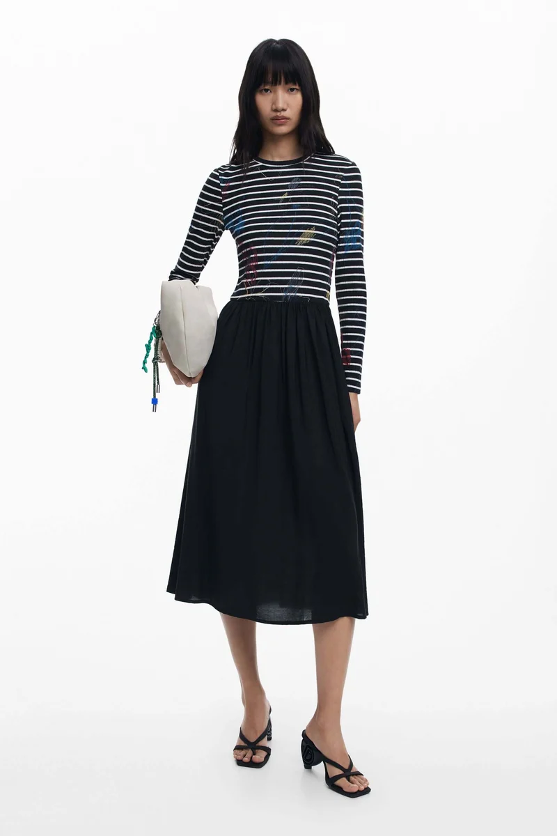 Robe combinée à rayures
