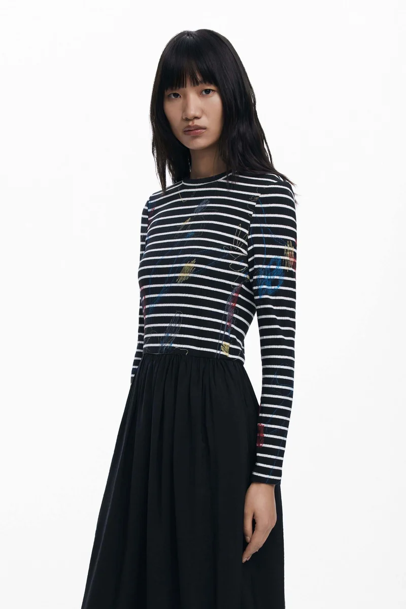 Robe combinée à rayures