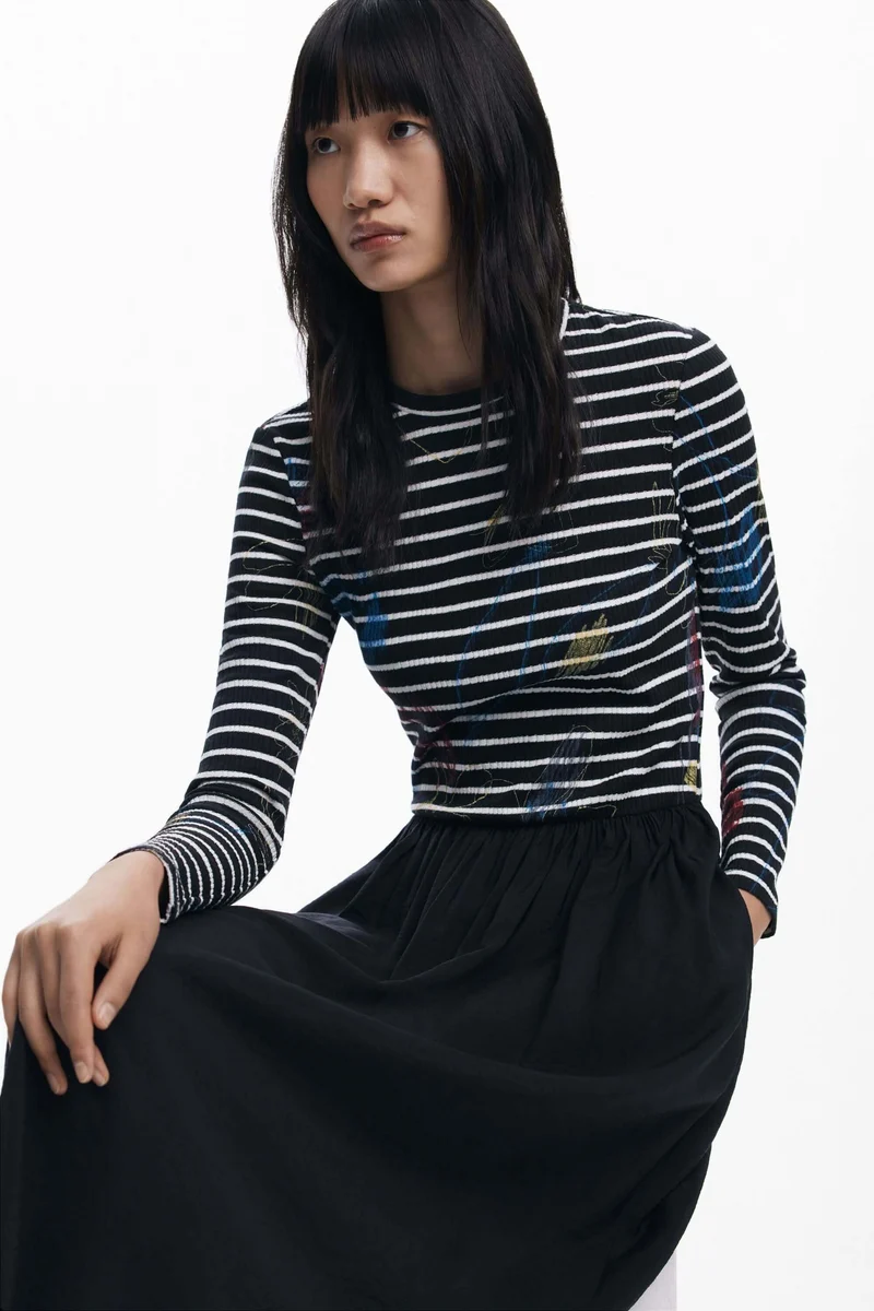 Robe combinée à rayures
