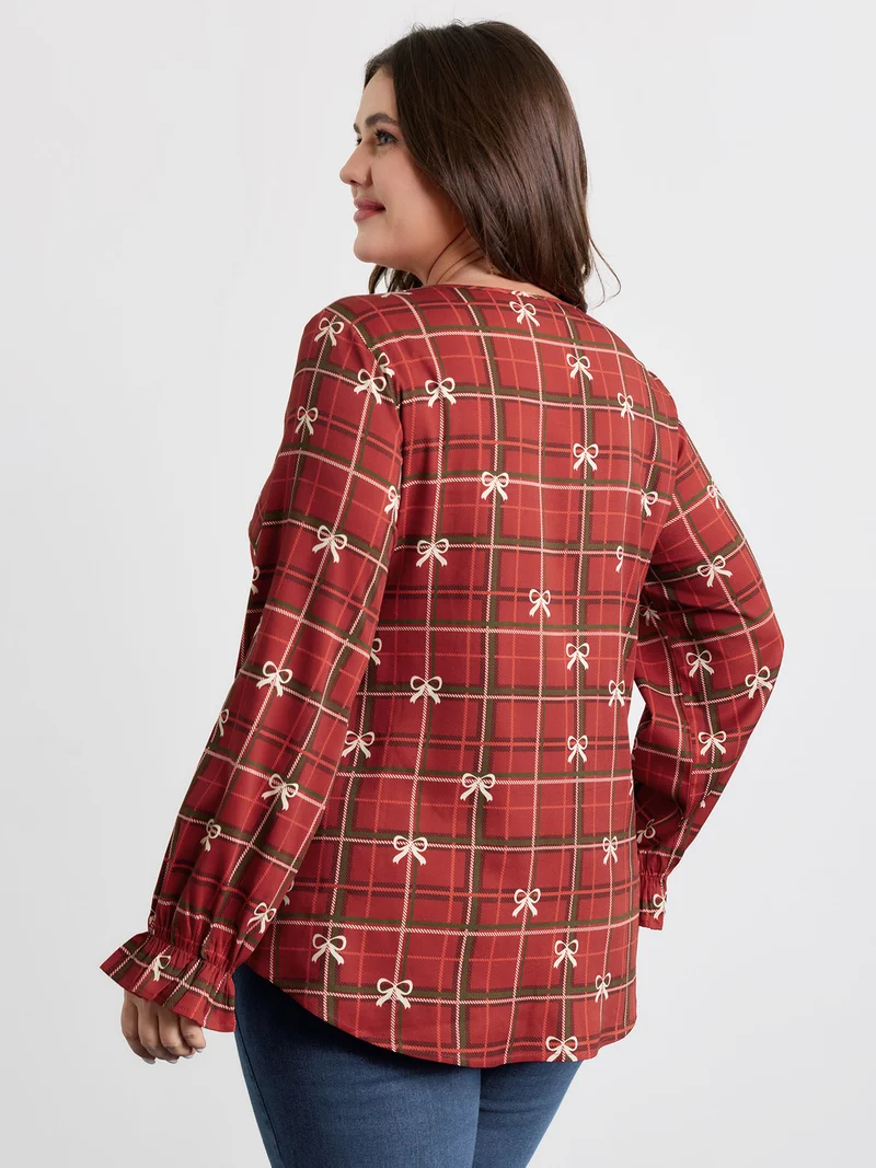 Holidays Unwrapped Neck-Tie Blouse