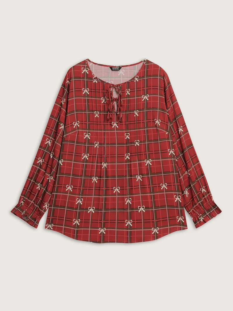 Holidays Unwrapped Neck-Tie Blouse