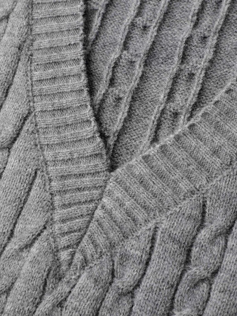 Textured V-Neck Sweater Vest