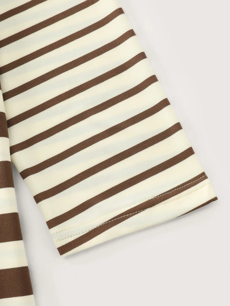 Monochrome Stripe Round Neck T-Shirt