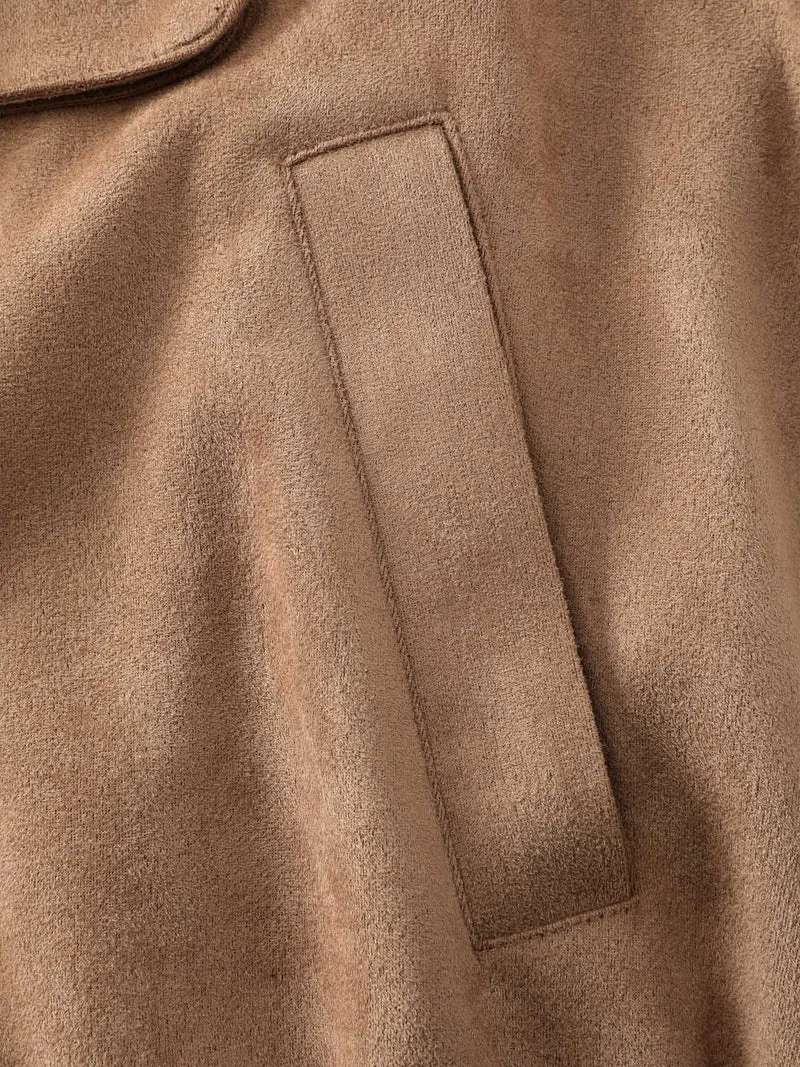 Stretchy Hem Zipper Solid Jacket