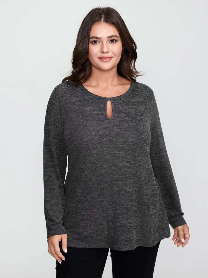 Supersoft Cozy-Up Neck Keyhole T-Shirt