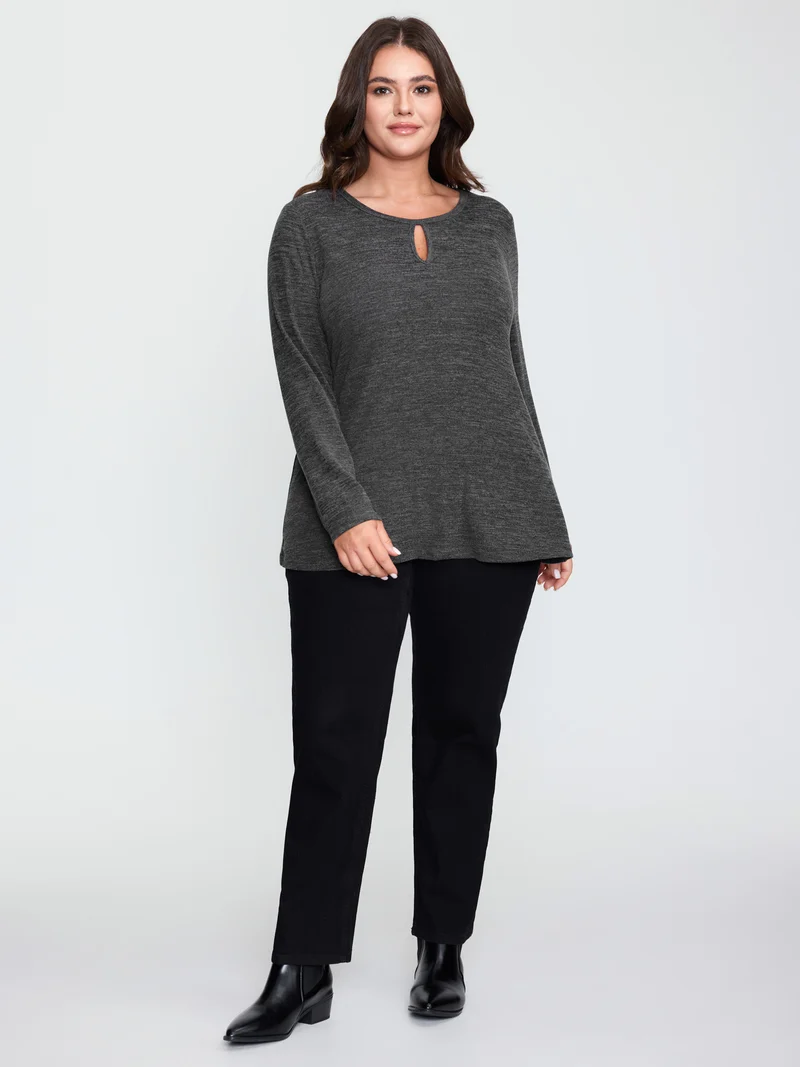 Supersoft Cozy-Up Neck Keyhole T-Shirt