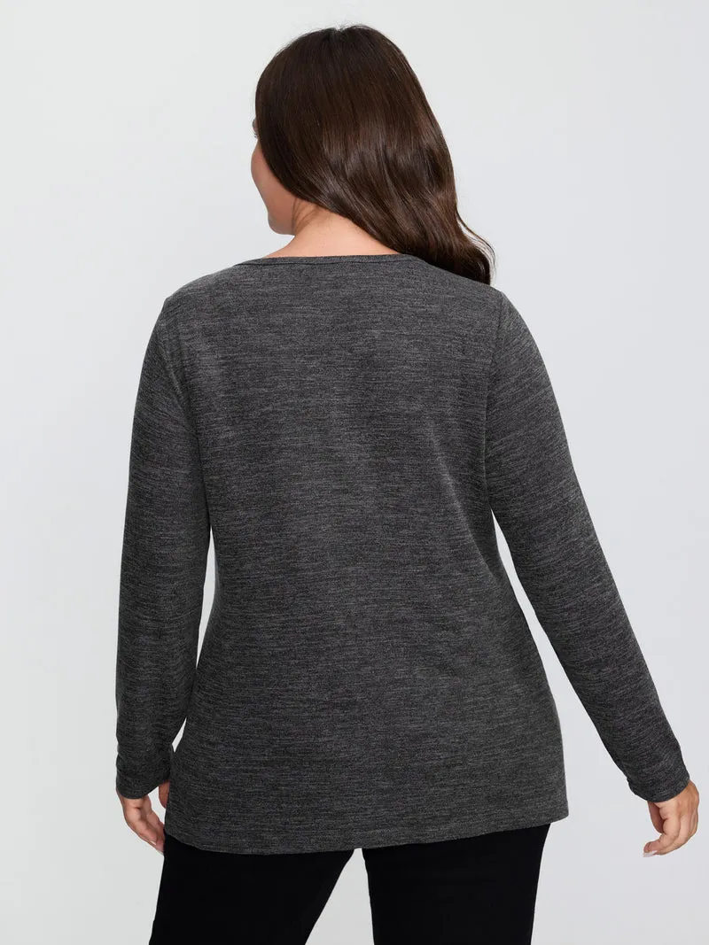 Supersoft Cozy-Up Neck Keyhole T-Shirt