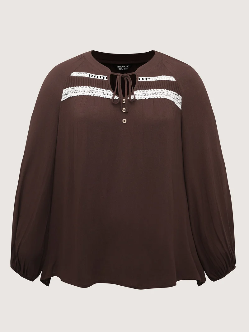 Pure Cotton Lace Trim Blouse