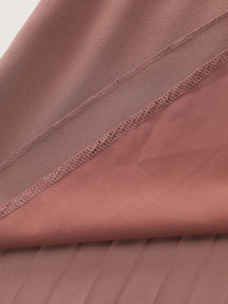 Chiffon Overlap Back Pleated Blouse