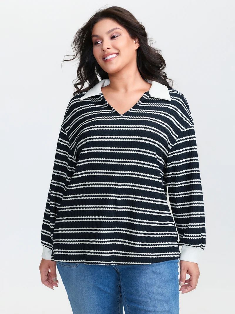 Stripe Print Layered T-Shirt