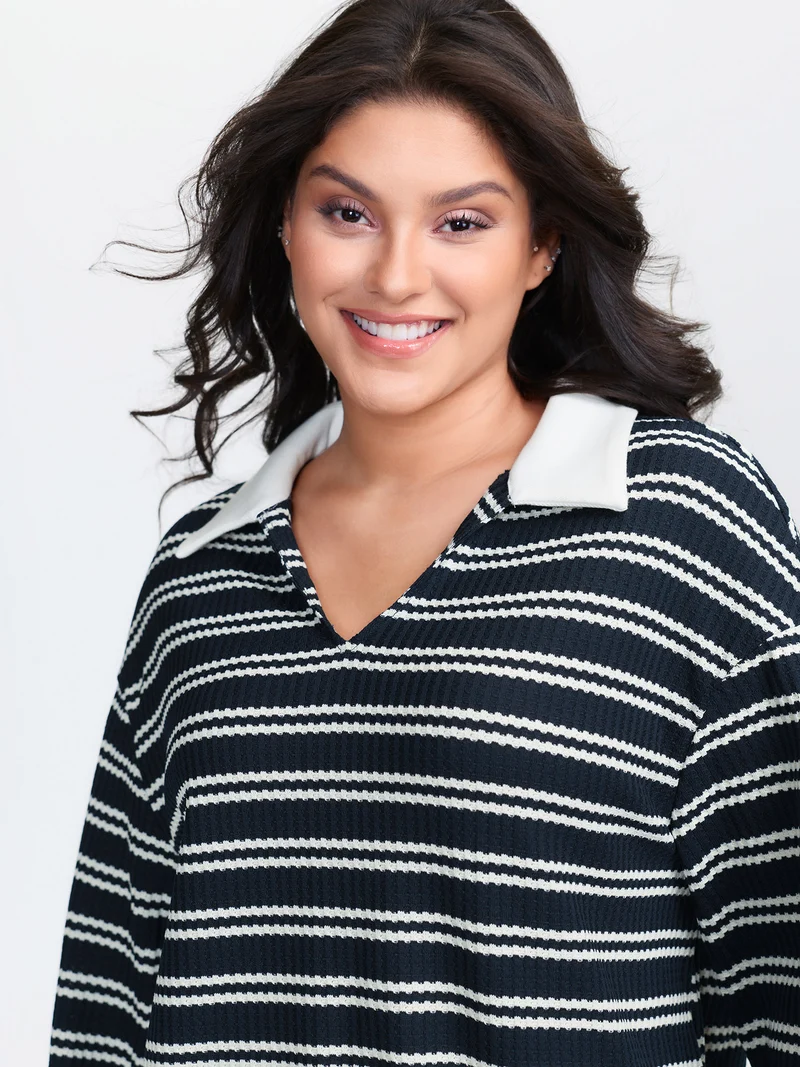 Stripe Print Layered T-Shirt