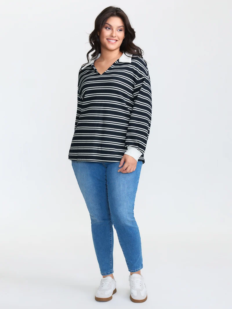 Stripe Print Layered T-Shirt