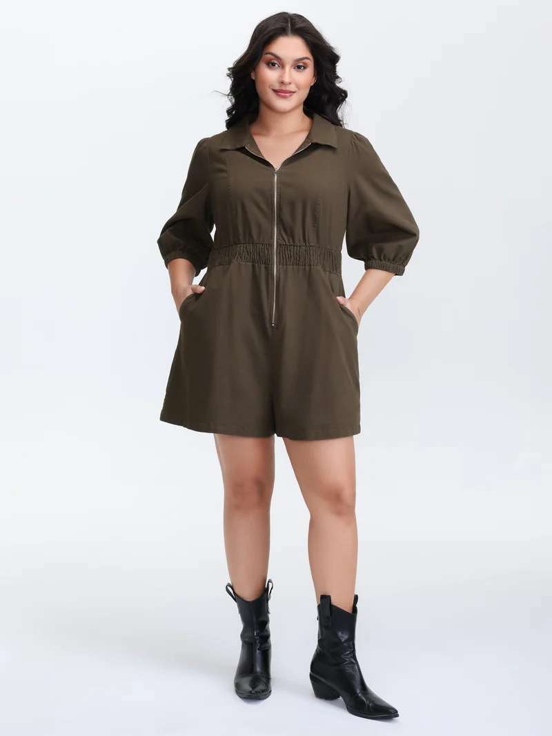 Pure Cotton Bust-Ease Zipper Romper