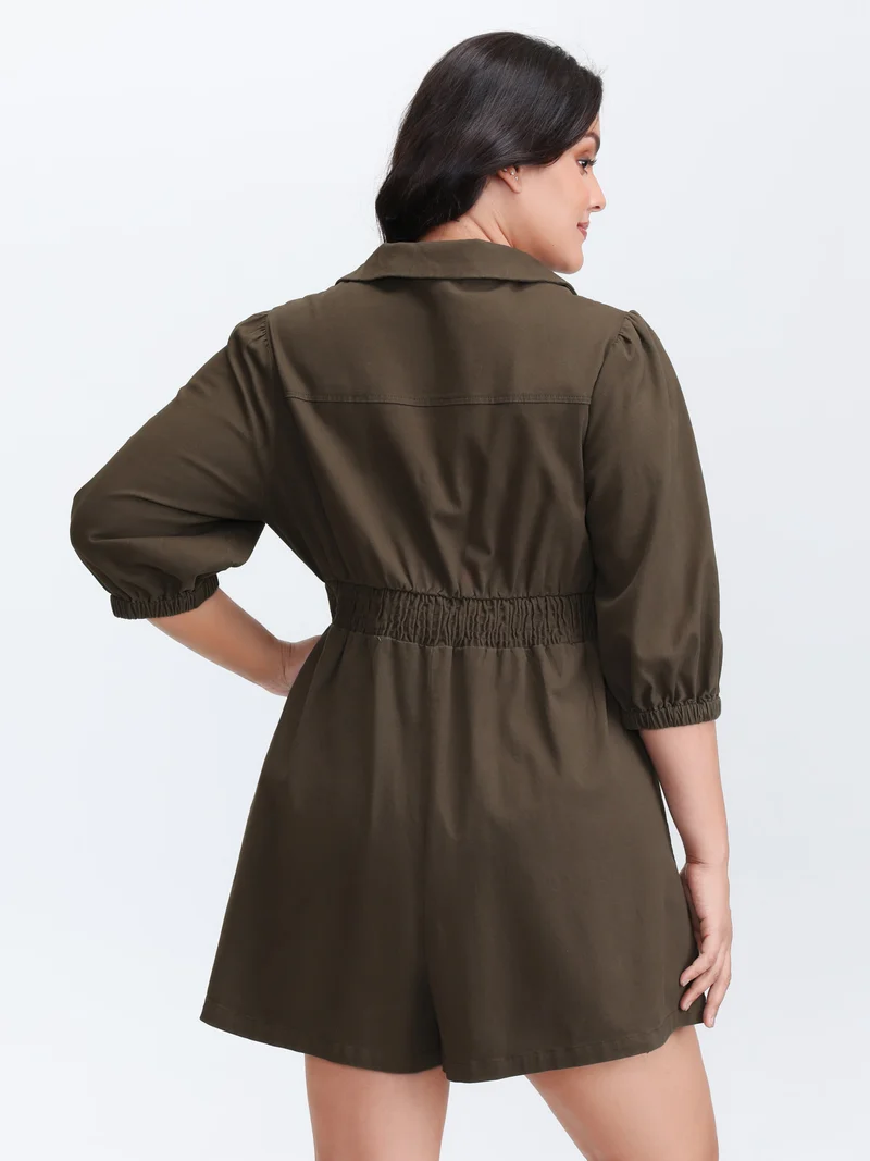 Pure Cotton Bust-Ease Zipper Romper