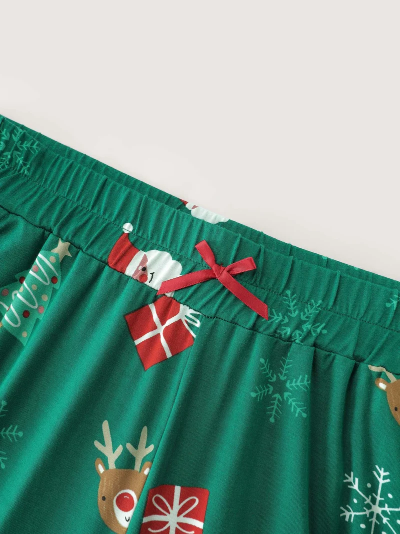 Cozy Holiday Print Lounge Bottoms