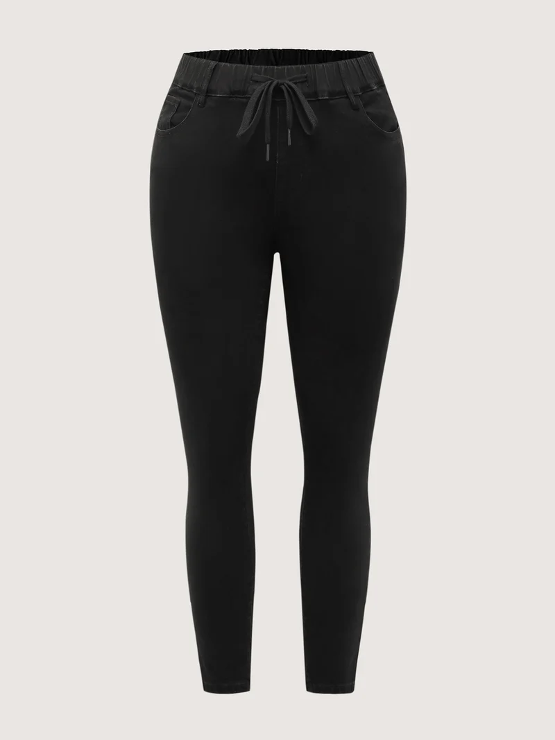 Supersoft Waist Drawstring Skinny-Fit Jeans