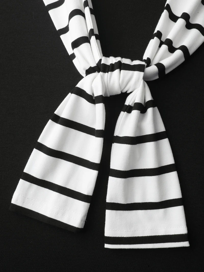 2-in-1 Striped Color Contrast T-Shirt