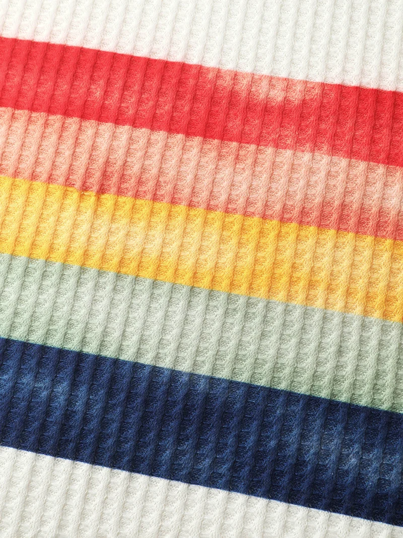 Rainbow Stripes Textured T-Shirt