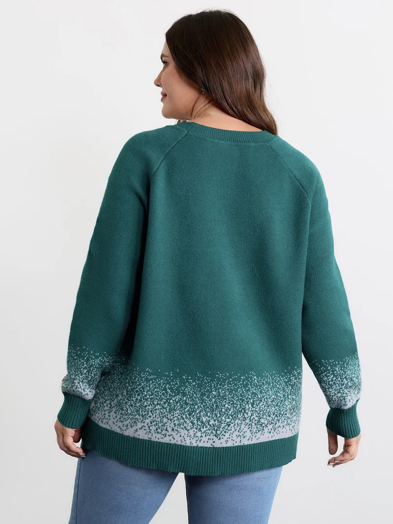 Supersoft Snowman Jacquard Color Block Pullover
