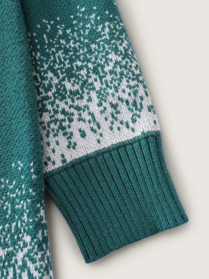 Supersoft Snowman Jacquard Color Block Pullover