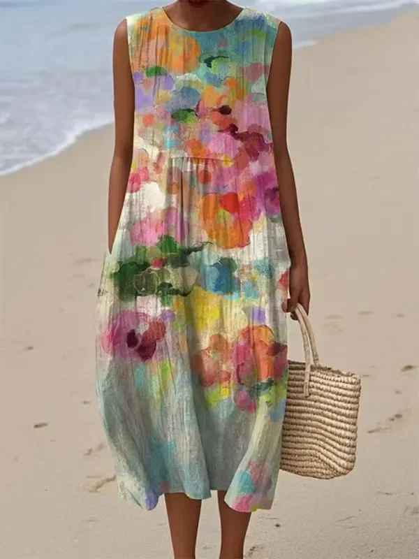 Mirte | Robe Midi Multicolore Polyvalente