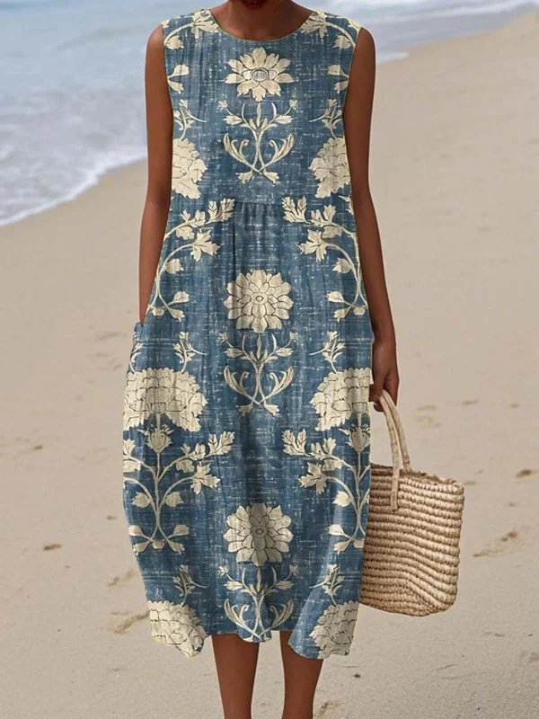 Arlo | Robe Midi Classique avec Motif Floral