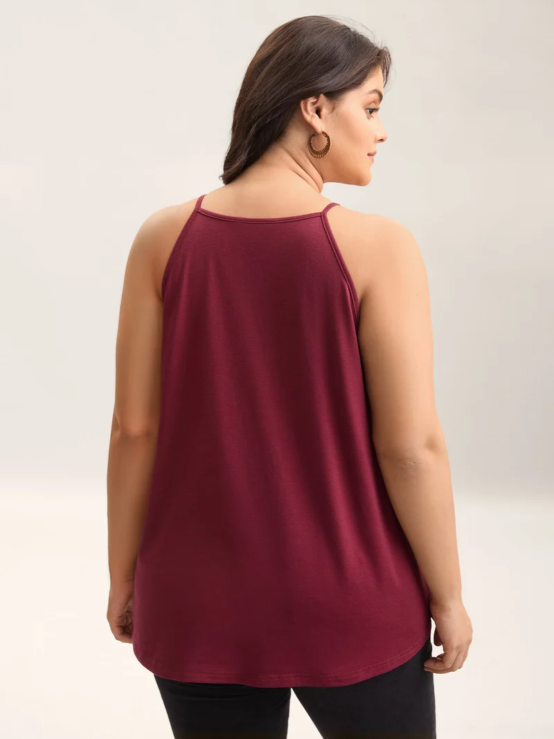Lace Cut-Out Pleated Tank Top