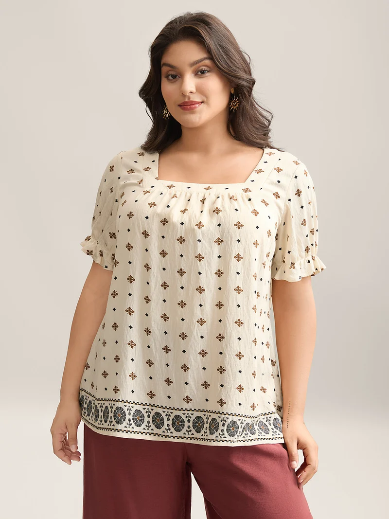 Rayon Embroidered Pleated Blouse