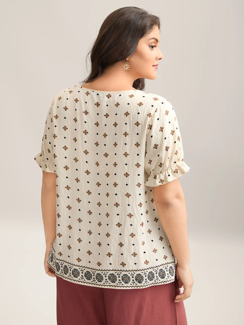 Rayon Embroidered Pleated Blouse