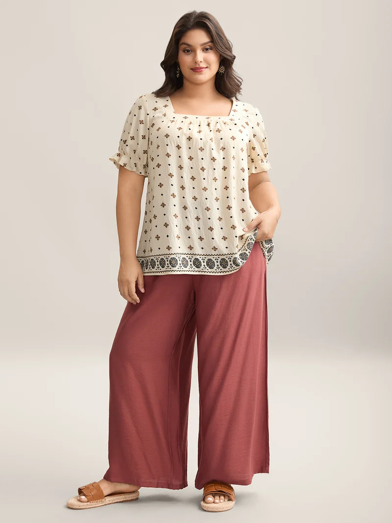 Rayon Embroidered Pleated Blouse
