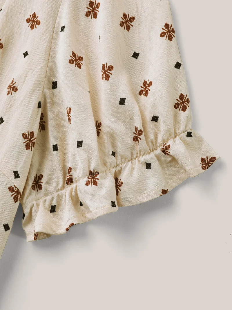 Rayon Embroidered Pleated Blouse
