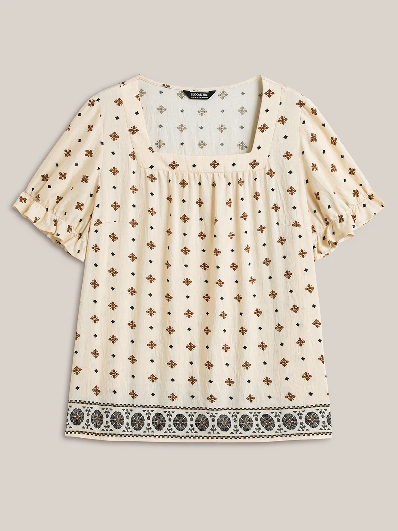 Rayon Embroidered Pleated Blouse