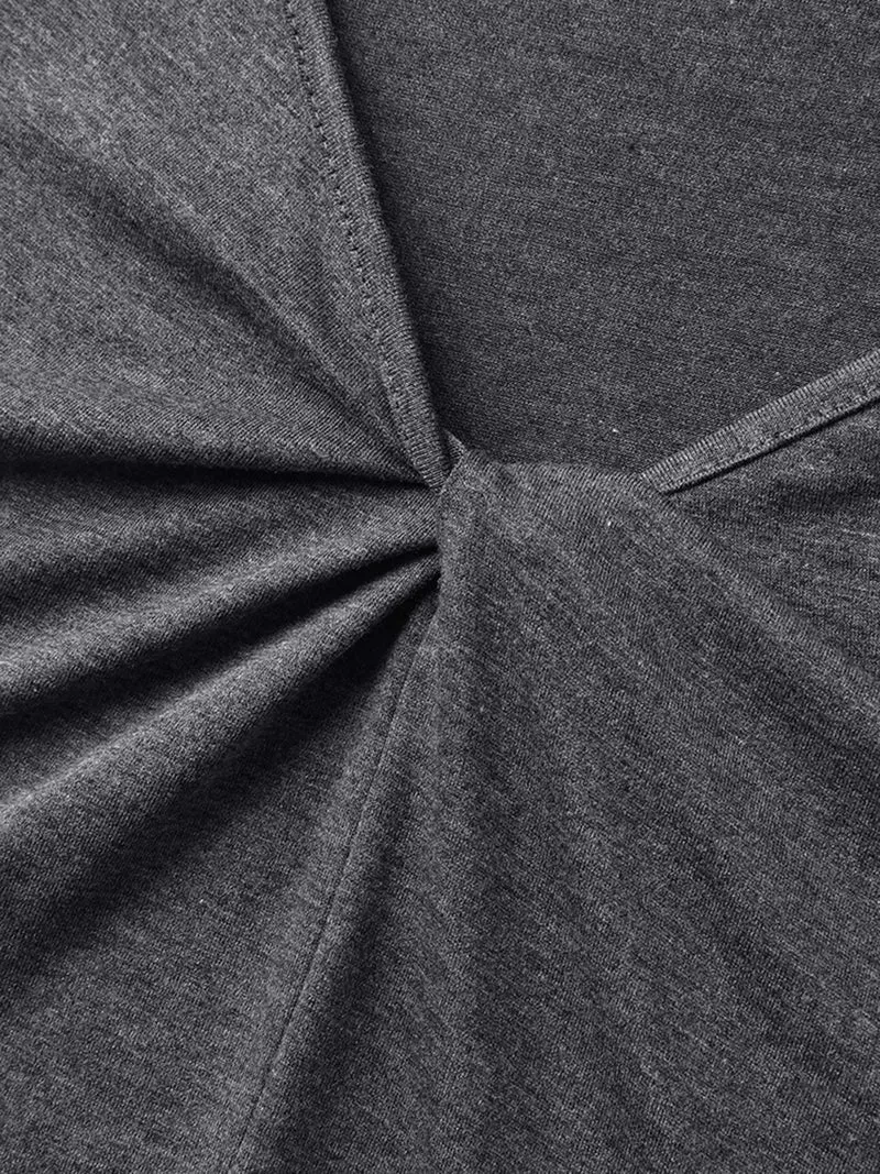 Supersoft Cinched Neck Plain T-Shirt