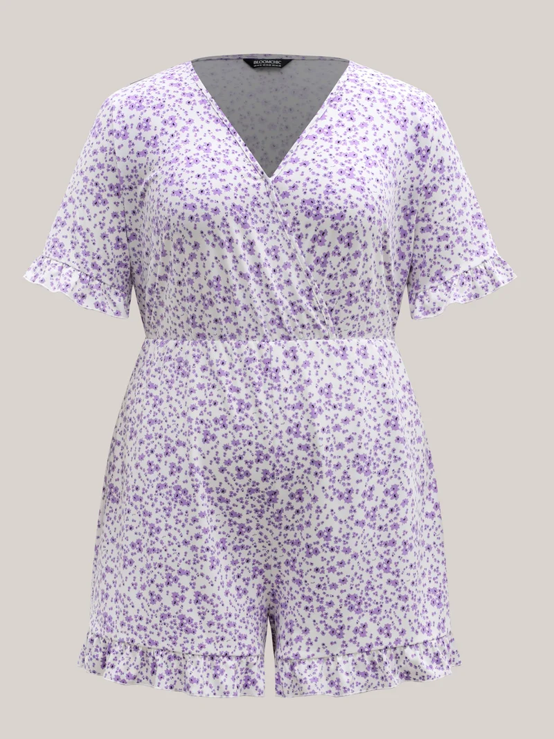 Supersoft Ditsy Floral Print Pockets Romper