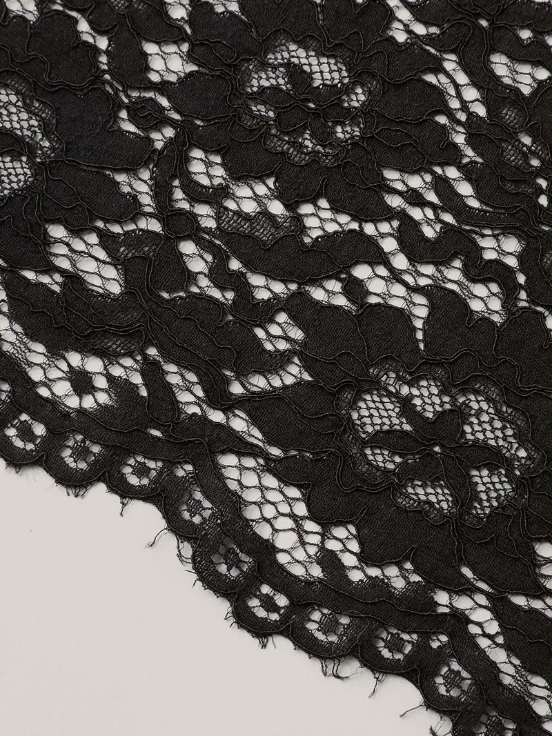 Lace Sheer Scalloped Hem Kimono