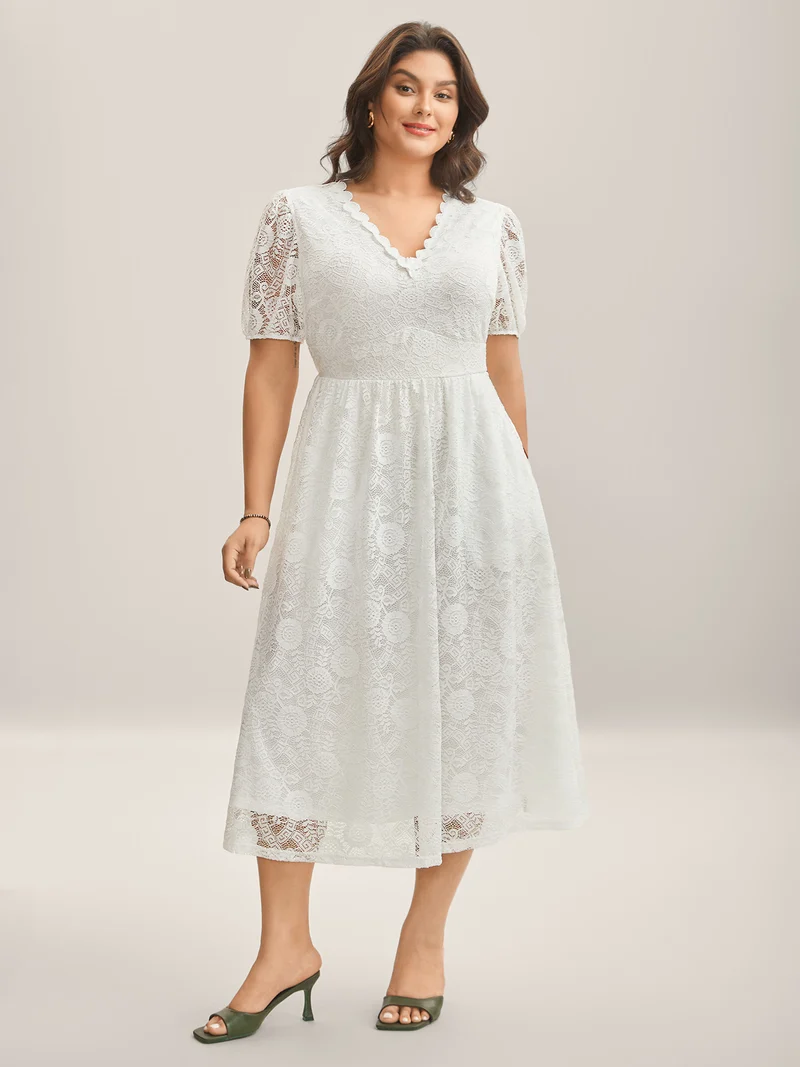 Woven Textured Feel Cinched-Waist Midi Dress