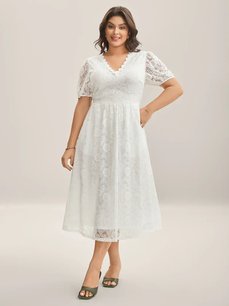 Woven Textured Feel Cinched-Waist Midi Dress